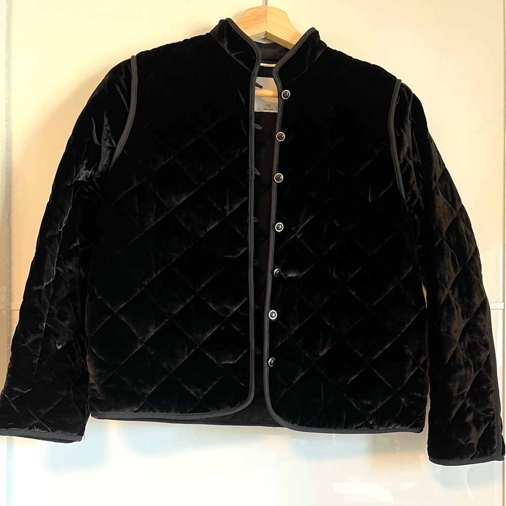 Wilfred Black Velvet Puffer Jacket